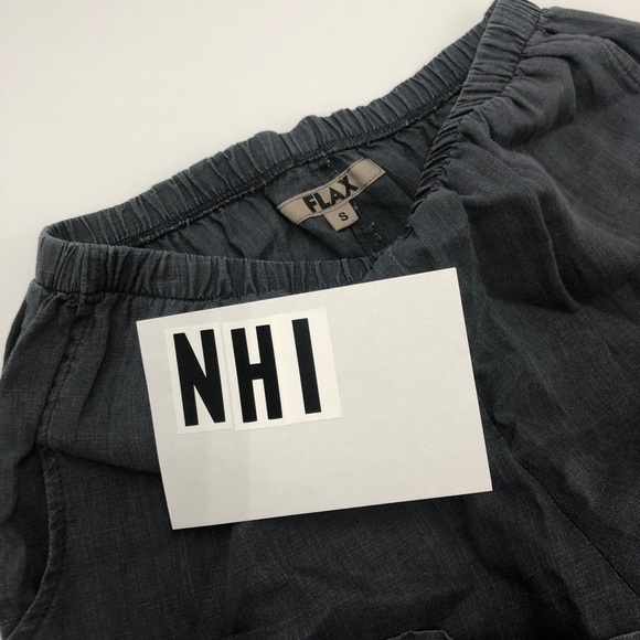 Flax wide leg gray linen pants Sz S - Picture 4 of 5